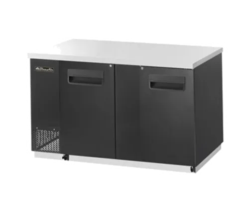 Blue Air BBB69-3S-HC Black 2 Solid Door Refrigerated Back Bar Storage Cabinet, 115 Volts