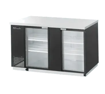 Blue Air BBB69-3SG-HC Black 2 Glass Door Refrigerated Back Bar Storage Cabinet, 115 Volts