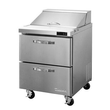 Blue Air BLPT28-D2-HC 27.5'' 2 Drawer Counter Height Refrigerated Sandwich / Salad Prep Table with Standard Top