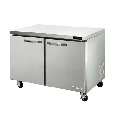 Blue Air BLUF48-HC 48.38'' 2 Section Undercounter Freezer with 2 Left/Right Hinged Solid Doors and Side / Rear Breathing Compressor