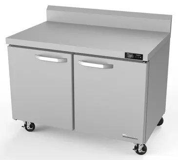 Blue Air BLUF48-WT-HC 48'' 2 Door Counter Height Worktop Freezer with Side / Rear Breathing Compressor - 13.0 cu. ft.