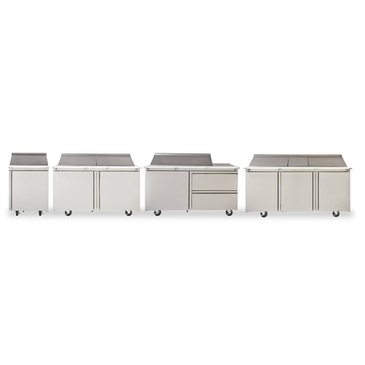 Delfield 4460NP-24M 60.13'' 2 Door Counter Height Mega Top Refrigerated Sandwich / Salad Prep Table