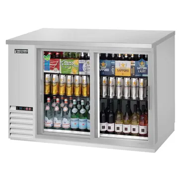 Everest Refrigeration EBB48G-SD-SS Silver 2 Glass Door Refrigerated Back Bar Storage Cabinet, 115 Volts