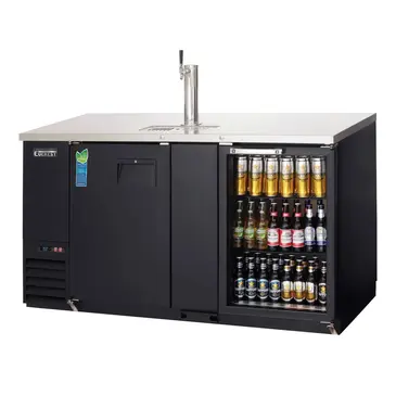 Everest Refrigeration EBD3-BBG 1 Tap 1/2 and 1/4 Barrel Draft Beer Cooler - Black, 2 Kegs Capacity, 115 Volts