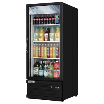 Everest Refrigeration EMGR10B 24'' Black 1 Section Swing Refrigerated Glass Door Merchandiser