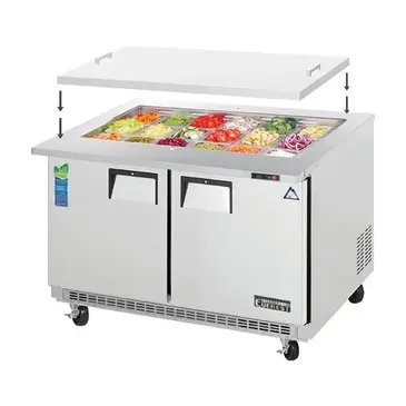 Everest Refrigeration EOTP2 47.5'' 2 Door Counter Height Mega Top Refrigerated Sandwich / Salad Prep Table