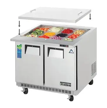 Everest Refrigeration EOTPS2 35.63'' 2 Door Counter Height Mega Top Refrigerated Sandwich / Salad Prep Table