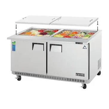 Everest Refrigeration EOTPW2 59.13'' 2 Door Counter Height Mega Top Refrigerated Sandwich / Salad Prep Table