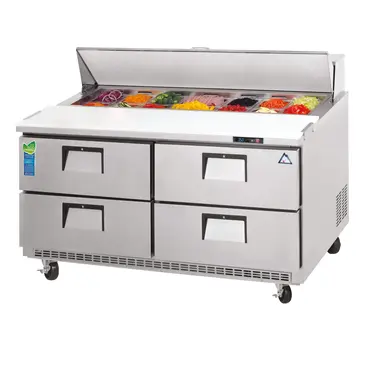 Everest Refrigeration EPBNR2-D4 47.5'' 4 Drawer Counter Height Refrigerated Sandwich / Salad Prep Table with Standard Top