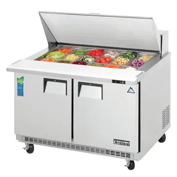 Everest Refrigeration EPBR2 47.5'' 2 Door Counter Height Mega Top Refrigerated Sandwich / Salad Prep Table