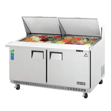 Everest Refrigeration EPBWR2 59.13'' 2 Door Counter Height Mega Top Refrigerated Sandwich / Salad Prep Table