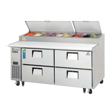 Everest Refrigeration EPPR2-D4 71'' 4 Drawer Counter Height Refrigerated Pizza Prep Table