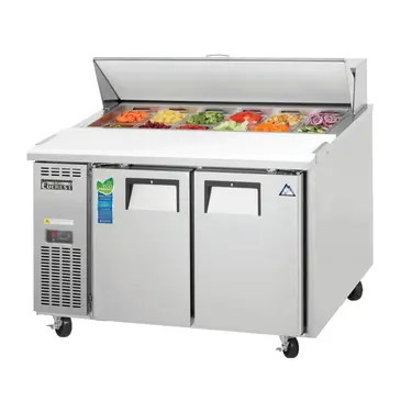 Everest Refrigeration EPR2-24 47.5'' 2 Door Counter Height Refrigerated Sandwich / Salad Prep Table with Standard Top