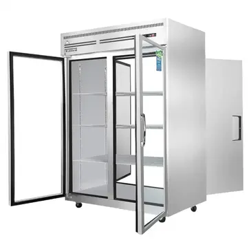 Everest Refrigeration ESPT-2G-2S 49.63'' 48.0 cu. ft. 2 Section Glass/Solid Door Pass-Thru Refrigerator