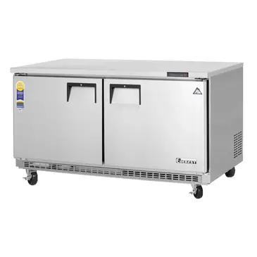 Everest Refrigeration ETBWF2 59.25'' 2 Section Undercounter Freezer with 2 Left/Right Hinged Solid Doors and Front Breathing Compressor