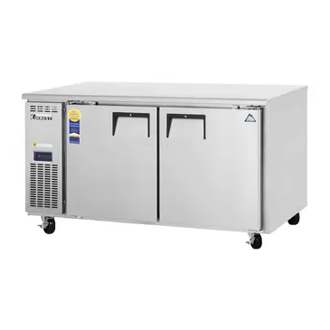 Everest Refrigeration ETWF2 59.25'' 2 Section Undercounter Freezer with 2 Left/Right Hinged Solid Doors and Front Breathing Compressor