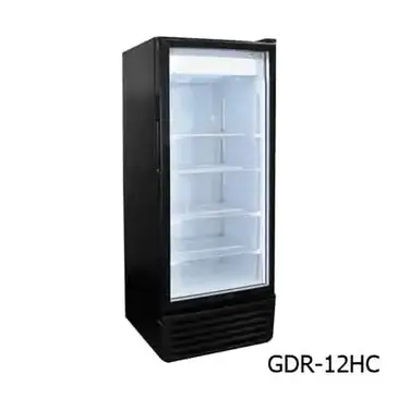 Excellence GDR-10HC 25'' Black 1 Section Swing Refrigerated Glass Door Merchandiser