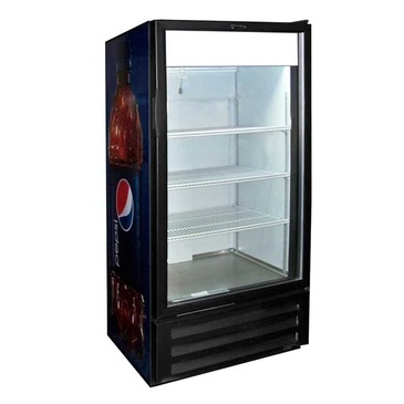 Excellence VR-10HC 25.63'' 10.0 cu. ft. 1 Section Black Glass Door Refrigerator Merchandiser