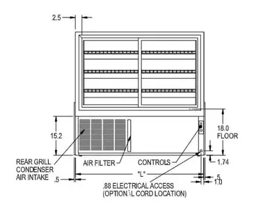 Federal Industries CGR3648 36'' Curved Glass Silver Refrigerated Bakery Display Case with 2 Shelves