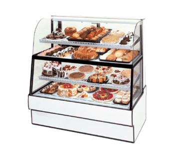 Federal Industries CGR5060DZH Curved Glass Horizontal Dual Zone Bakery Case Refrigerated Bottom Non-Refrigerated Top
