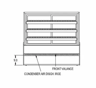 Federal Industries CGR5942 59'' Curved Glass Silver Refrigerated Bakery Display Case with 2 Shelves