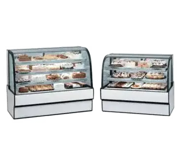 Federal Industries CGR5942 59'' Curved Glass Silver Refrigerated Bakery Display Case with 2 Shelves