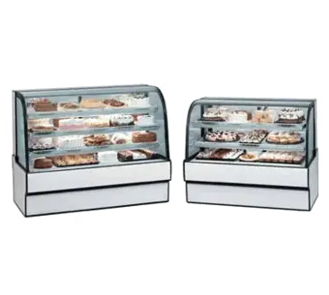 Federal Industries CGR5948 59'' Curved Glass Silver Refrigerated Bakery Display Case with 2 Shelves
