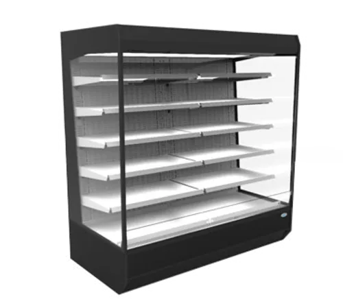 Federal Industries LMD9678R 97.8'' Black Vertical Air Curtain Open Display Merchandiser with 5 Shelves