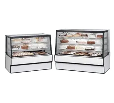 Federal Industries SGR5942 59'' Slanted Glass Silver Refrigerated Bakery Display Case with 2 Shelves