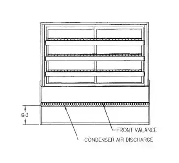 Federal Industries SGR5948 59'' Slanted Glass Silver Refrigerated Bakery Display Case with 2 Shelves