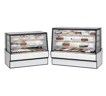 Federal Industries SGR7748 77'' Slanted Glass Silver Refrigerated Bakery Display Case with 2 Shelves