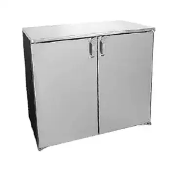 Glastender C1RB40 Silver 1 Solid Door Refrigerated Back Bar Storage Cabinet, 120 Volts