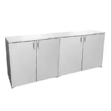 Glastender C1RB80 Silver 4 Solid Door Refrigerated Back Bar Storage Cabinet, 120 Volts
