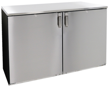 Glastender C1RL48 Black 2 Solid Door Refrigerated Back Bar Storage Cabinet, 120 Volts