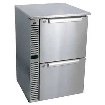 Glastender C1SB24 Silver 2 Solid Door Refrigerated Back Bar Storage Cabinet, 120 Volts