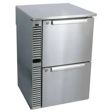 Glastender C1SB36 Silver 2 Solid Door Refrigerated Back Bar Storage Cabinet, 120 Volts