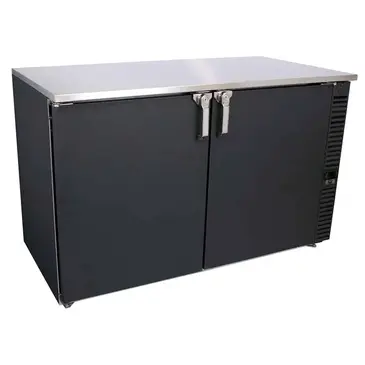 Glastender C1SL36 Black 2 Solid Door Refrigerated Back Bar Storage Cabinet, 120 Volts