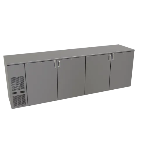 Glastender C2FB108 Silver 2 Glass Door Refrigerated Back Bar Storage Cabinet, 120 Volts