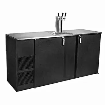 Glastender KC72 3 Taps 1/2 Barrel Draft Beer Cooler - Black, 3 Kegs Capacity, 120 Volts