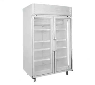 Global Refrigeration T50LGP 52'' 49.1 cu. ft. 2 Section Silver Glass Door Merchandiser Freezer