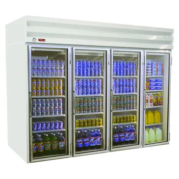 Howard-McCray GF102-FF-B 103.75'' 102.0 cu. ft. 4 Section Black Glass Door Merchandiser Freezer