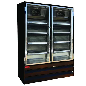 Howard-McCray GF88BM-B-FF 103.75'' 88.0 cu. ft. 4 Section Black Glass Door Merchandiser Freezer