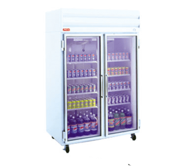 Howard-McCray GR102-B 103.75'' Black 4 Section Swing Refrigerated Glass Door Merchandiser