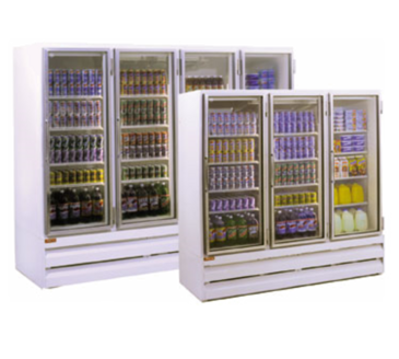 Howard-McCray GR65BM-B 78.00'' Black 3 Section Swing Refrigerated Glass Door Merchandiser