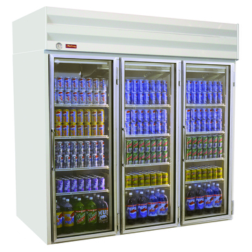 Howard-McCray GR75 78.00'' White 3 Section Swing Refrigerated Glass Door Merchandiser