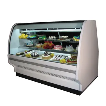 Howard-McCray R-CBS40E-8C-BE-LED 75.5'' 164.0 cu. ft. Curved Glass Black Refrigerated Bakery Display Case with 2 Shelves