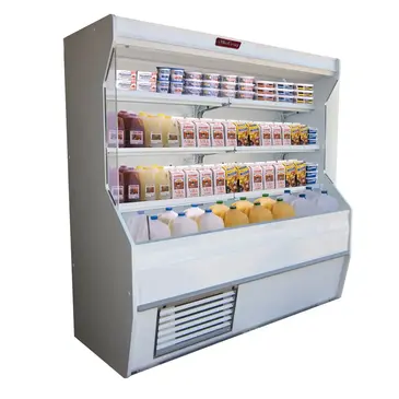 Howard-McCray R-D32E-8-S-LED 98.00'' Stainless Steel Vertical Air Curtain Open Display Merchandiser with 3 Shelves