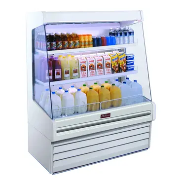 Howard-McCray R-OD30E-4L-S-LED 51.00'' Stainless Steel Vertical Air Curtain Open Display Merchandiser with 2 Shelves