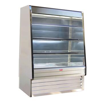 Howard-McCray R-OD30E-5-S-LED 63.00'' Stainless Steel Vertical Air Curtain Open Display Merchandiser with 3 Shelves