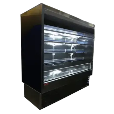 Howard-McCray R-OD35E-10-B-LED 123.00'' Black Vertical Air Curtain Open Display Merchandiser with 4 Shelves